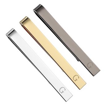 3 pc Tie Pins for Men , Stainless Steel Letter Necktie Bar Pinch Set Mens Tie Clip with Gift Box