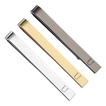 3 pc Tie Pins for Men , Stainless Steel Letter Necktie Bar Pinch Set Mens Tie Clip with Gift Box