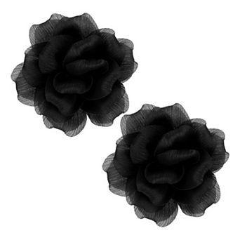 2 pc 4.7" Large Satin Fabric Flower Brooch, Organza Elegant Floral Flower Brooches for Wedding Party