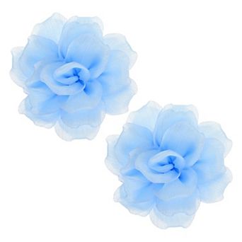 2 pc 4.7" Large Satin Fabric Flower Brooch, Organza Elegant Floral Flower Brooches for Wedding Party