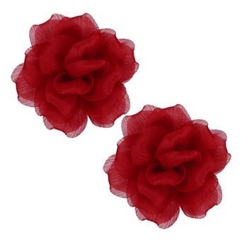 2 pc 4.7" Large Satin Fabric Flower Brooch, Organza Elegant Floral Flower Brooches for Wedding Party