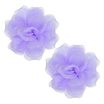 2 pc 4.7" Large Satin Fabric Flower Brooch, Organza Elegant Floral Flower Brooches for Wedding Party
