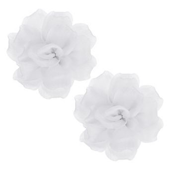 2 pc 4.7" Large Satin Fabric Flower Brooch, Organza Elegant Floral Flower Brooches for Wedding Party