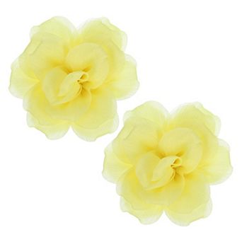 2 pc 4.7" Large Satin Fabric Flower Brooch, Organza Elegant Floral Flower Brooches for Wedding Party