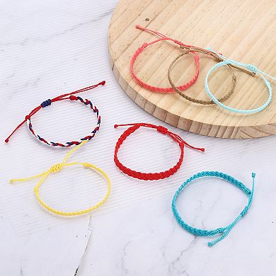4Pcs Braided Rope Bracelet, Adjustable Woven String Bracelets Summer Beach Ankle Handmade String