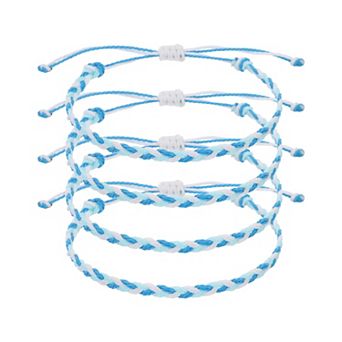 4 pc Braided Rope Bracelet, Adjustable Woven String Bracelets Summer Beach Ankle Handmade String