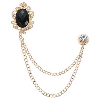 1 pc Gem Hanging Chain Brooch Pins, Gem Brooch