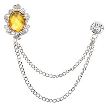 1 pc Gem Hanging Chain Brooch Pins, Gem Brooch