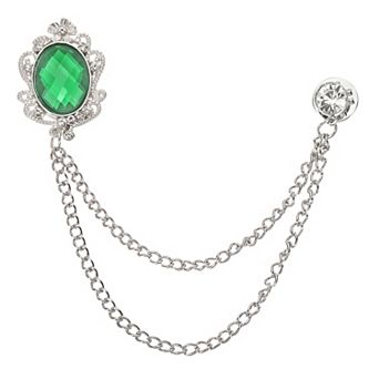 1 pc Gem Hanging Chain Brooch Pins, Gem Brooch