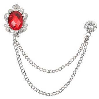 1 pc Gem Hanging Chain Brooch Pins, Gem Brooch