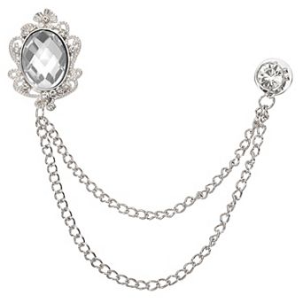 1 pc Gem Hanging Chain Brooch Pins, Gem Brooch