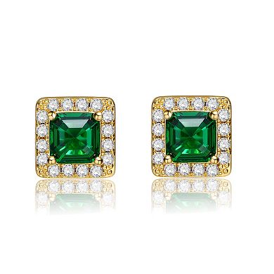 Classy Halo Square Stud Earrings
