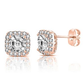 Classy Halo Square Stud Earrings