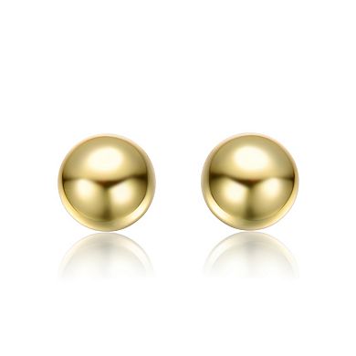 14K Gold Plated Round Ball Stud Earrings