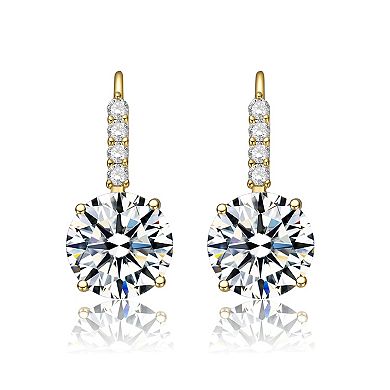 Elegant Basket-Set Drop Earrings with Cubic Zirconia