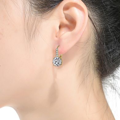 Elegant Basket-Set Drop Earrings with Cubic Zirconia