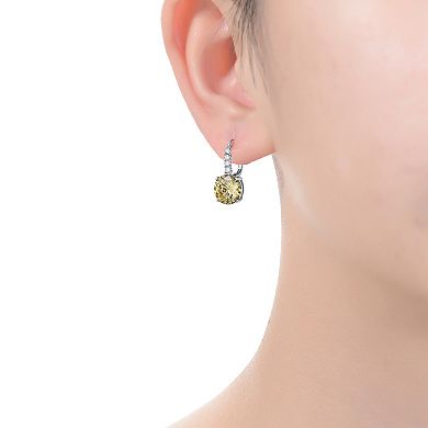 Elegant Basket-Set Drop Earrings with Cubic Zirconia