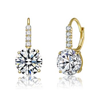 Elegant Basket-Set Drop Earrings with Cubic Zirconia