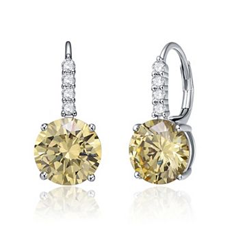 Elegant Basket-Set Drop Earrings with Cubic Zirconia