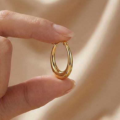 14K Gold Plated Large Hoop Earrings
