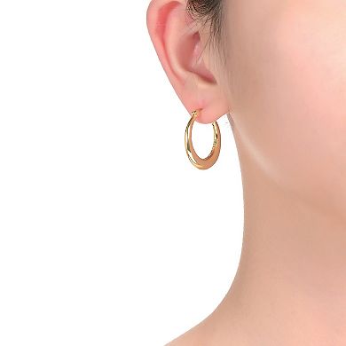 14K Gold Plated Large Hoop Earrings