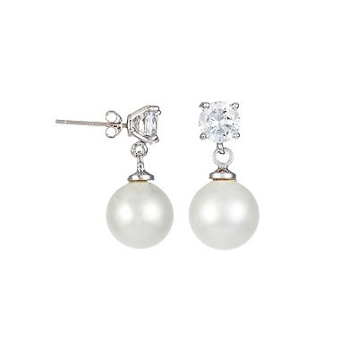 Sterling Silver with Colored Pearl Drop Earrings