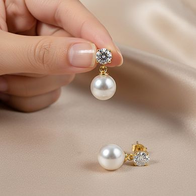 Sterling Silver with Colored Pearl Drop Earrings