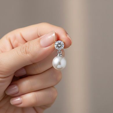 Sterling Silver with Colored Pearl Drop Earrings