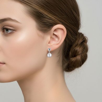 Sterling Silver with Colored Pearl Drop Earrings