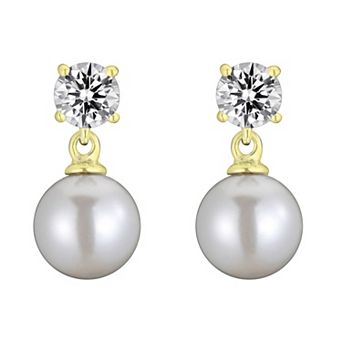Sterling Silver with Colored Pearl Drop Earrings