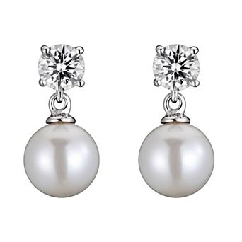 Sterling Silver with Colored Pearl Drop Earrings