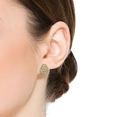 14K Gold Plated Multiple Eternity Circle Love Knot Stud Earrings