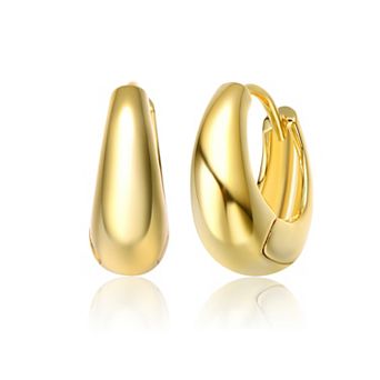 Sterling Silver 14K Gold Plated Hoop Hinged Post Earrings