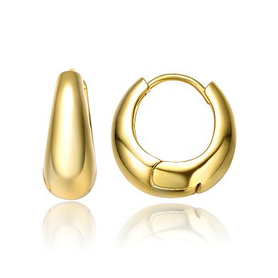 Sterling Silver 14K Gold Plated Hoop Hinged Post Earrings