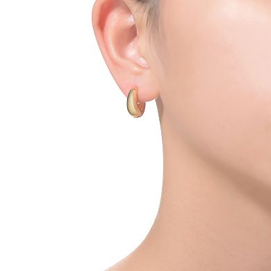 Sterling Silver 14K Gold Plated Hoop Hinged Post Earrings