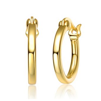 Sterling Silver 14K Gold Plated Hoop Earrings