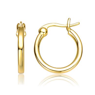 Sterling Silver 14K Gold Plated Hoop Earrings