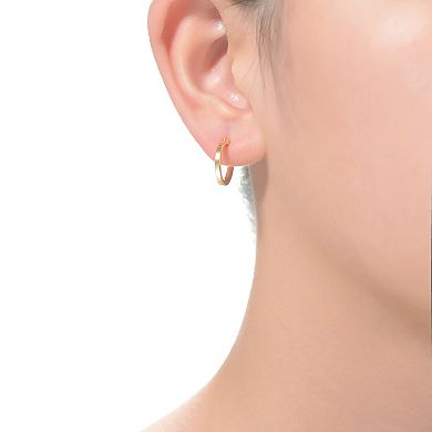 Sterling Silver 14K Gold Plated Hoop Earrings