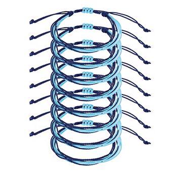 8 pc Braided Rope Bracelet, Adjustable Woven String Bracelets Boho Wax Rope Anklets Stylish Accessory