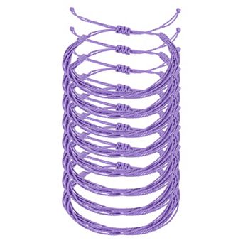 8 pc Braided Rope Bracelet, Adjustable Woven String Bracelets Boho Wax Rope Anklets Stylish Accessory