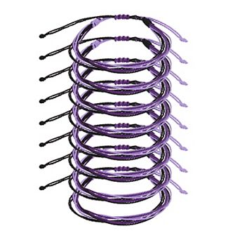 8 pc Braided Rope Bracelet, Adjustable Woven String Bracelets Boho Wax Rope Anklets Stylish Accessory