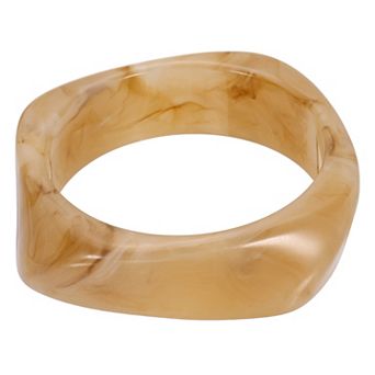 Chunky Irregular Acrylic Resin Bangle Bracelet, Cuff Wide Geometric Bangles Tortoiseshell Wristband