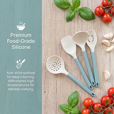 4 Pcs Cooking Utensil Set Silicone Kitchen Utensils Cooking Spoon Spatula Spoon Ladle