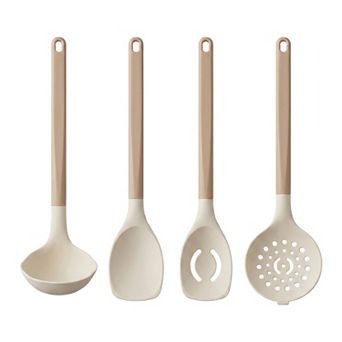 4 pc Cooking Utensil Set Silicone Kitchen Utensils Cooking Spoon Spatula Spoon Ladle
