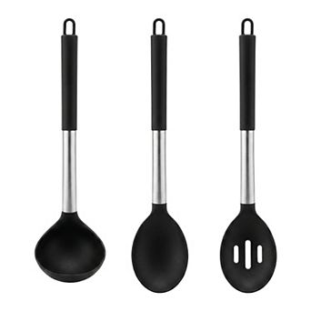 3 pc Cooking Utensil Set Silicone Kitchen Utensils Cooking Spoon for Non Stick Cookware