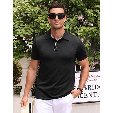 Men's Solid Short Sleeve Classic Polo Shirt