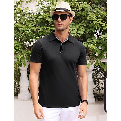 Men's Solid Short Sleeve Classic Polo Shirt