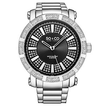 Madison 5563 50mm Crystal Watch with Stainless Steel Strap