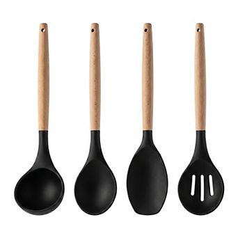 4 pc Cooking Utensil Set Stainless Steel Kitchen Utensils Cooking Spoon for Non Stick Cookware