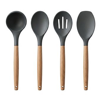 4 pc Cooking Utensil Set Stainless Steel Kitchen Utensils Cooking Spoon for Non Stick Cookware